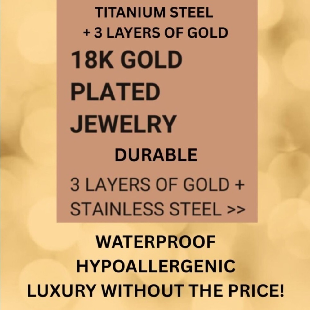 18K Gold Plated Stainless Steel "Flower" Necklace Waterproof Hypoallerge… - Picture 8 of 11